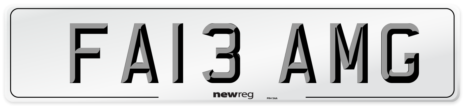 FA13 AMG Number Plate from New Reg